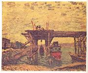 Alfred Sisley Brucke im Bau oil painting artist